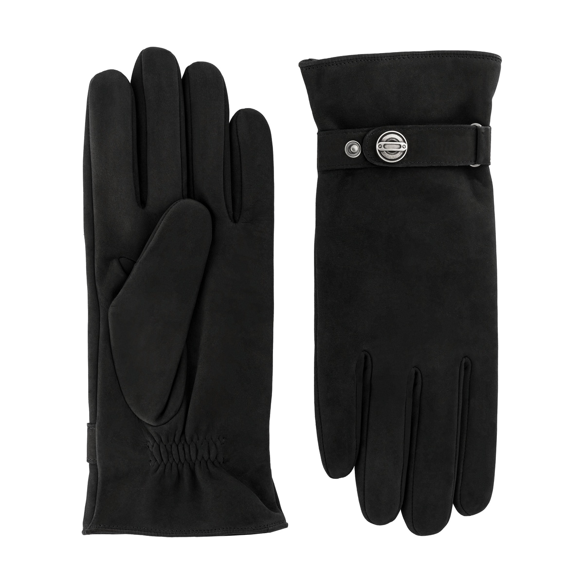 Klassiker Riegel Lederriegel mit Druckknopf - black