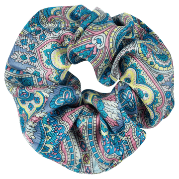 Scrunchie Young Paisley medium - multi aqua