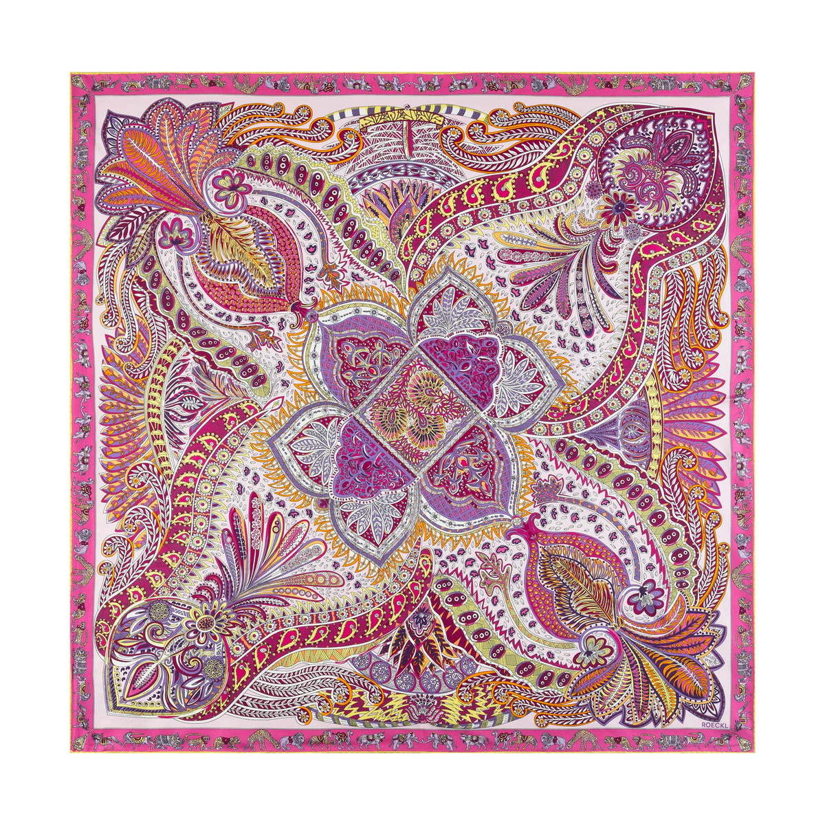 Vibrant Paisley 90x90  - multi pink