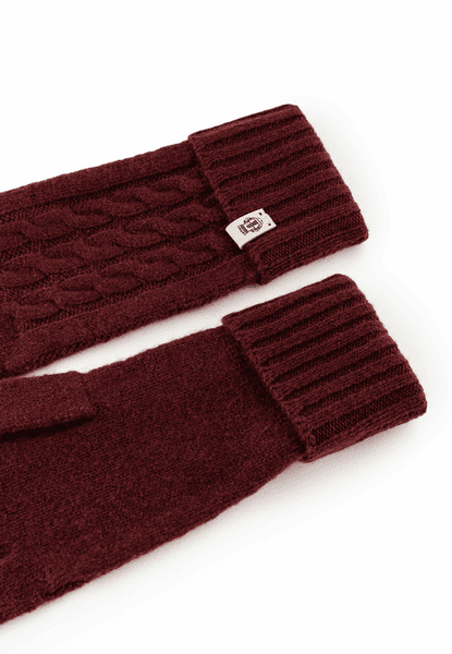 Cabled Charm Strickhandschuhe - mulberry