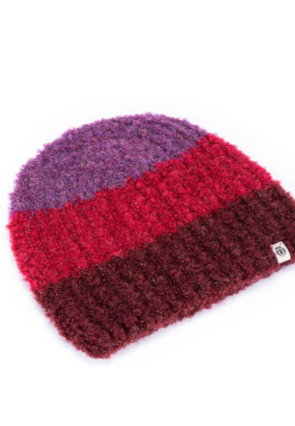 Cosy Bouclé New Mütze   - multi wine