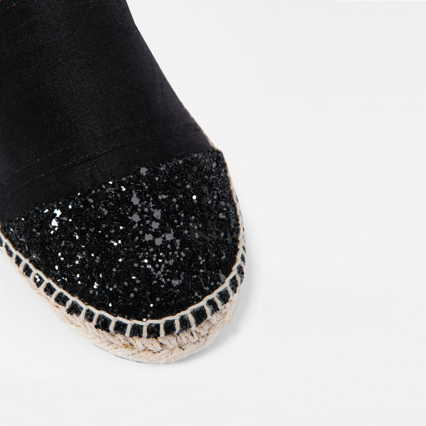 Black glitter espadrilles online