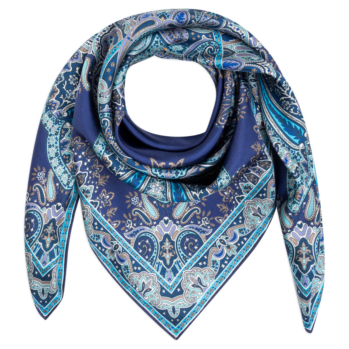 Paisley Reflection 90x90  - multi navy