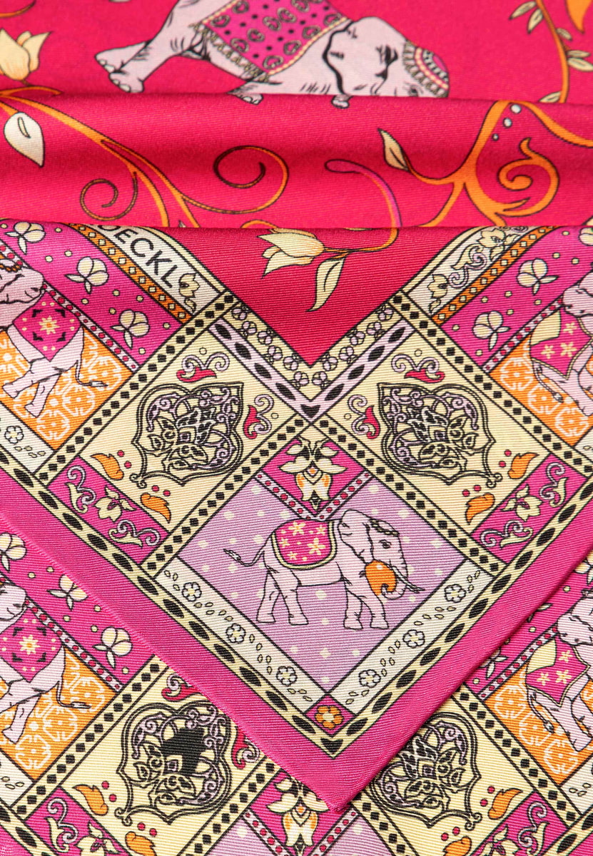 Lucky Elephant 53x53  - multi pink