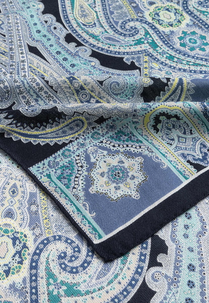 Harfen Paisley 70x170 - iceblue/navy
