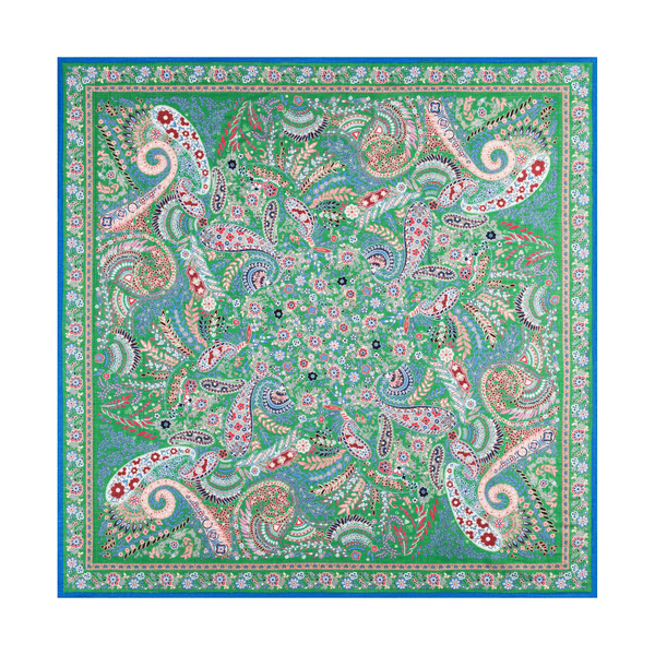 Wool Feather 90x90  - multi green