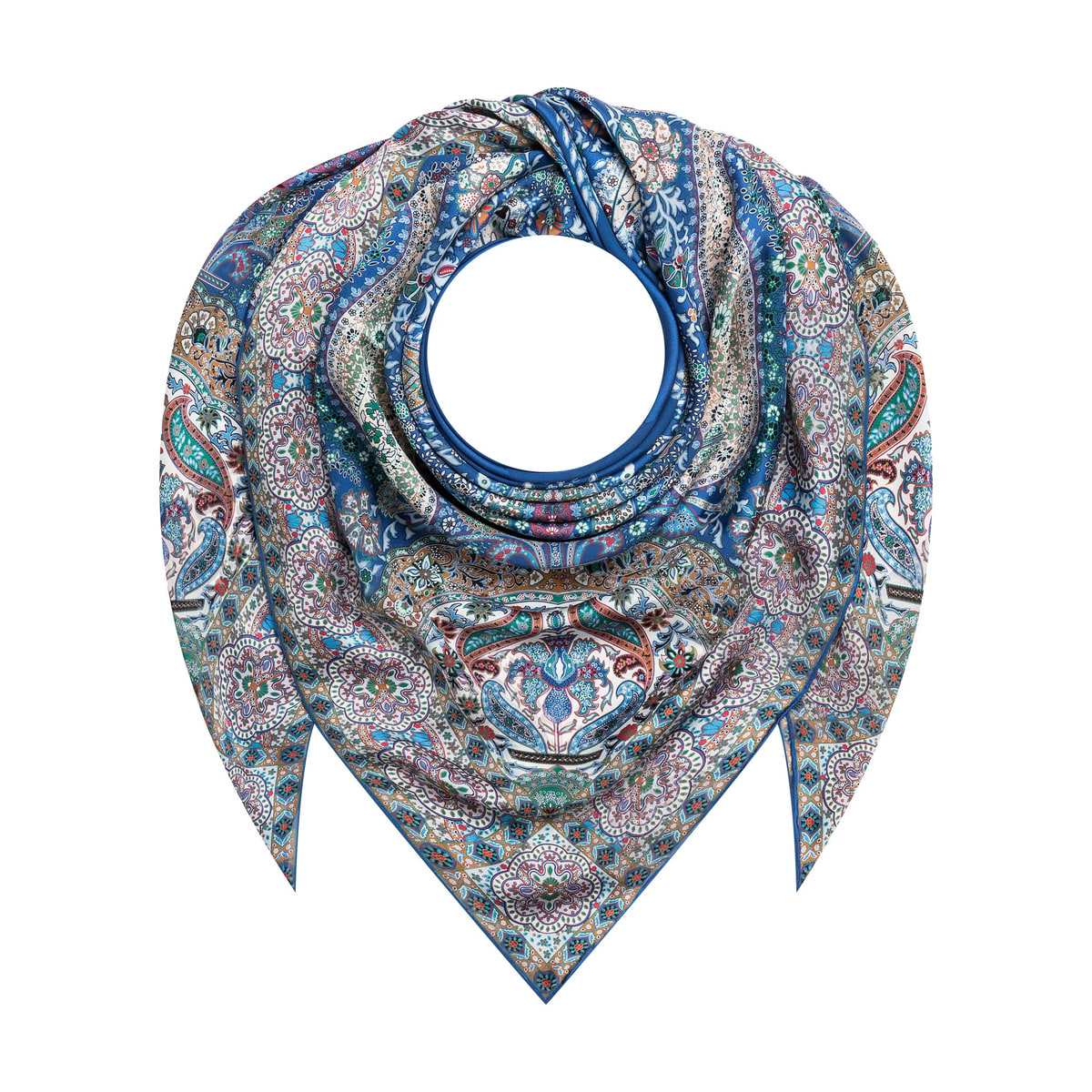 Fire Paisley 140x140 - multi cobalt