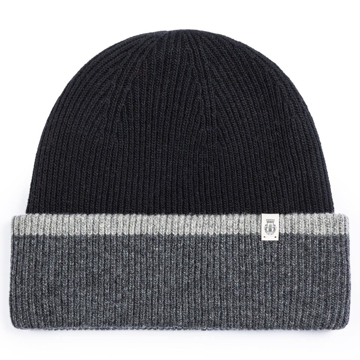 Two Side Knit Mütze - black/graphit