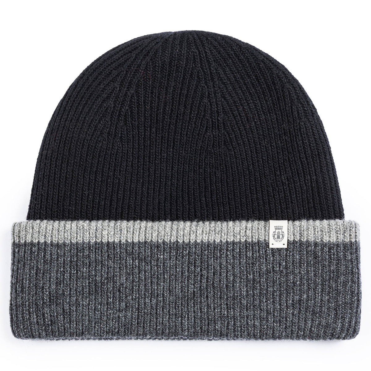 Two Side Knit Mütze - black/graphit
