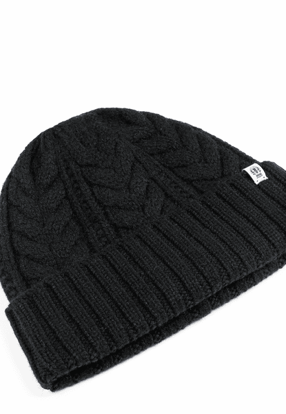 Cashmere Twist Mütze  - black