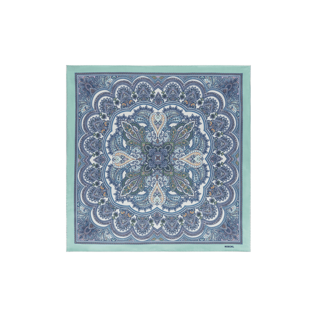 Fine Paisley 53x53  - multi aqua