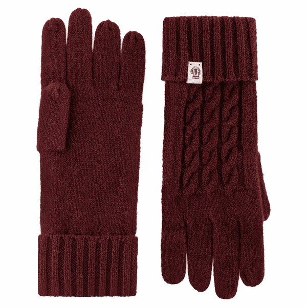Cabled Charm Strickhandschuhe  - mulberry