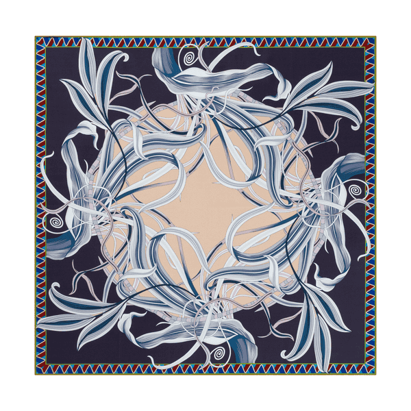 Delia 86x86 - navy/wine