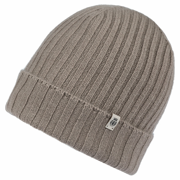 Business Cashmere Muetze mit Umschlag - mink