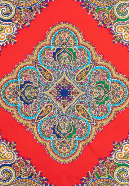 Square Garden Paisley 90x90 - multi red
