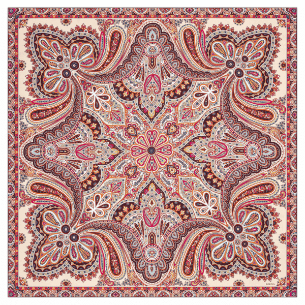 Aesthetic Paisley 140x140 - multi red