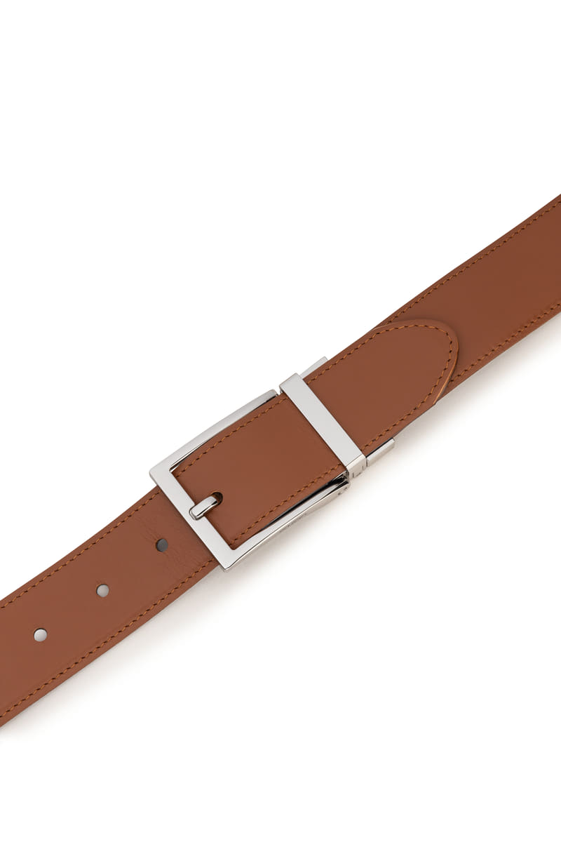 Luca reversible 3,5cm - cognac/navy
