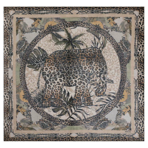 Wild Elephant 140x140 - multi cashmere