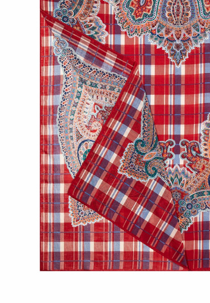 Tartan Paisley 70x180 - multi red