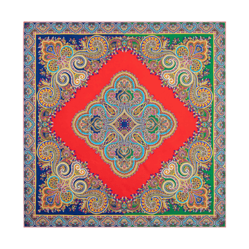 Square Garden Paisley 90x90 - multi red