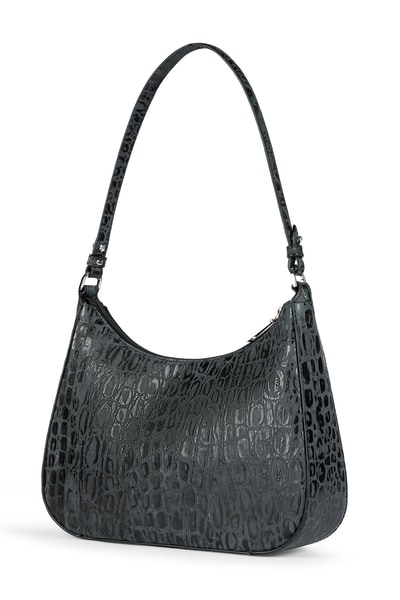 Cleo small Croco silver - black