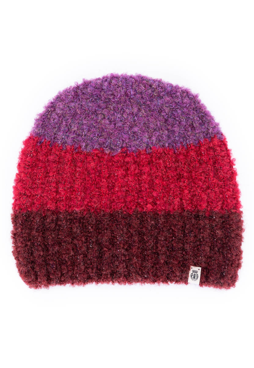 Cosy Bouclé New Mütze   - multi wine