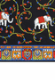 Elephant Celebration 53x53 - black multi