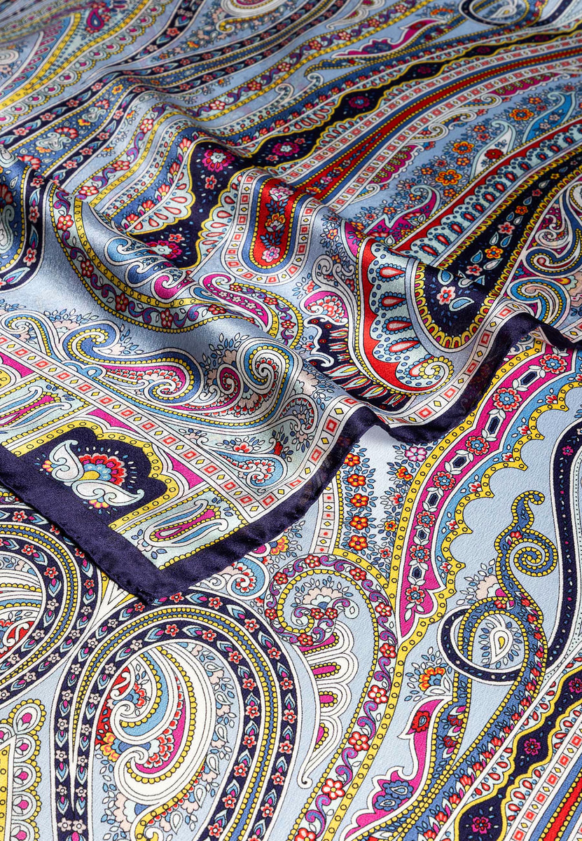 Paisley Reverie 70x180 - multi blue
