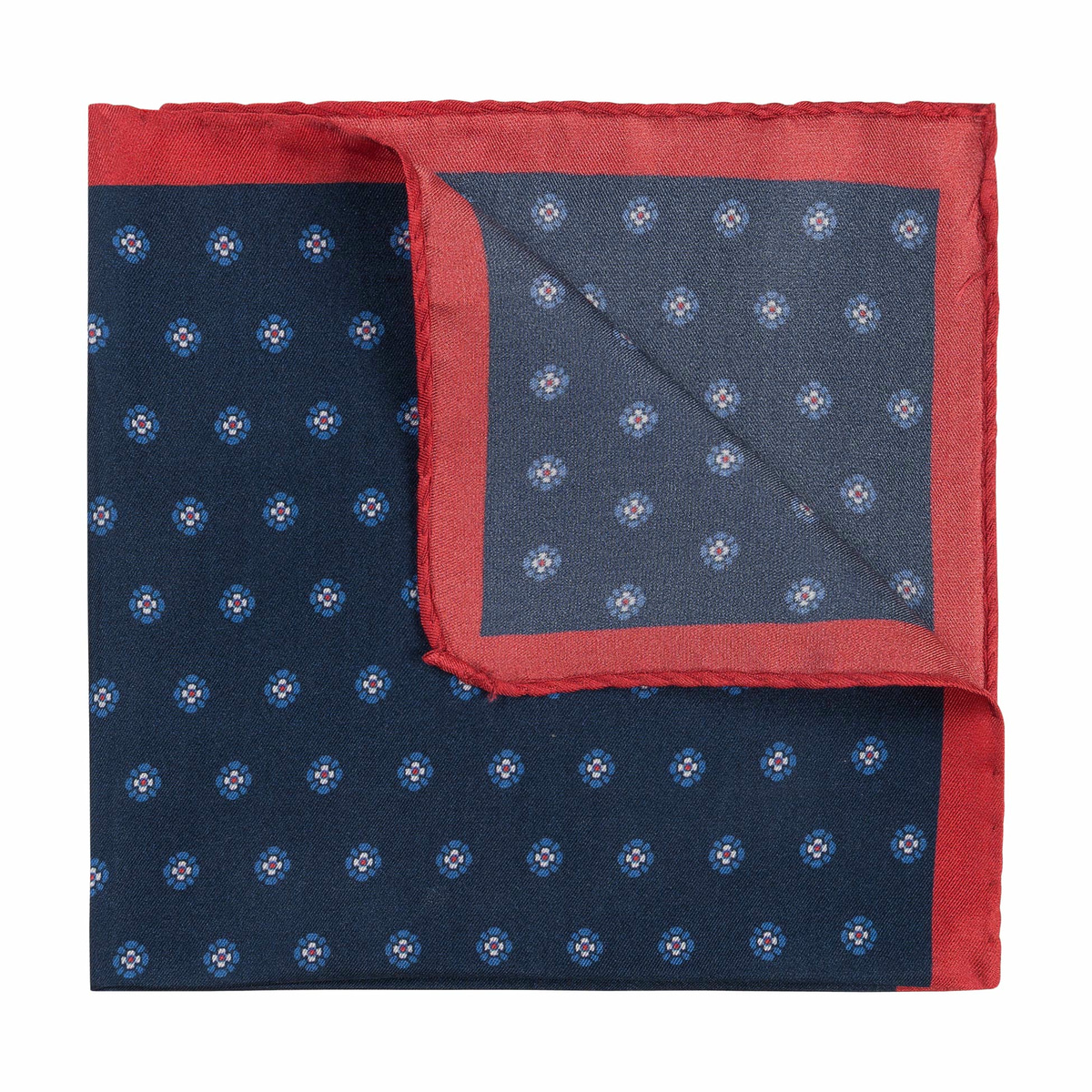 Tie Flower 33x33 - navy/red