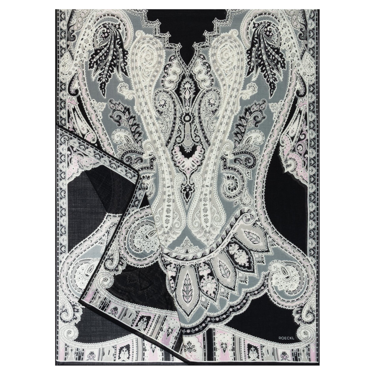 Porta Paisley 70x180 - black/white
