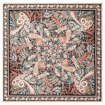 Wool Feather 90x90  - black multi