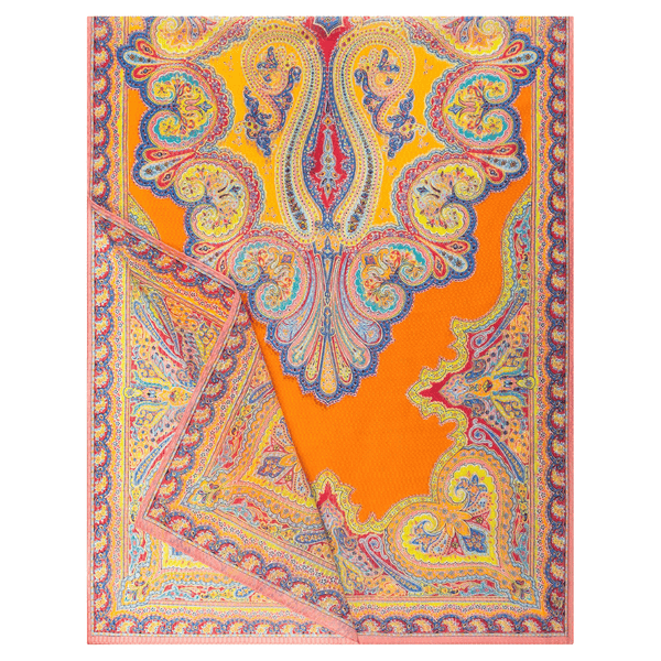 Paisley Fil Coupe 70x180 - multi tangerine