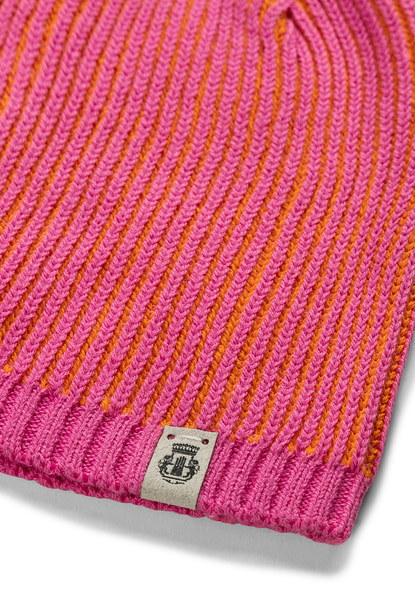 Two Tone Rib Muetze - pink