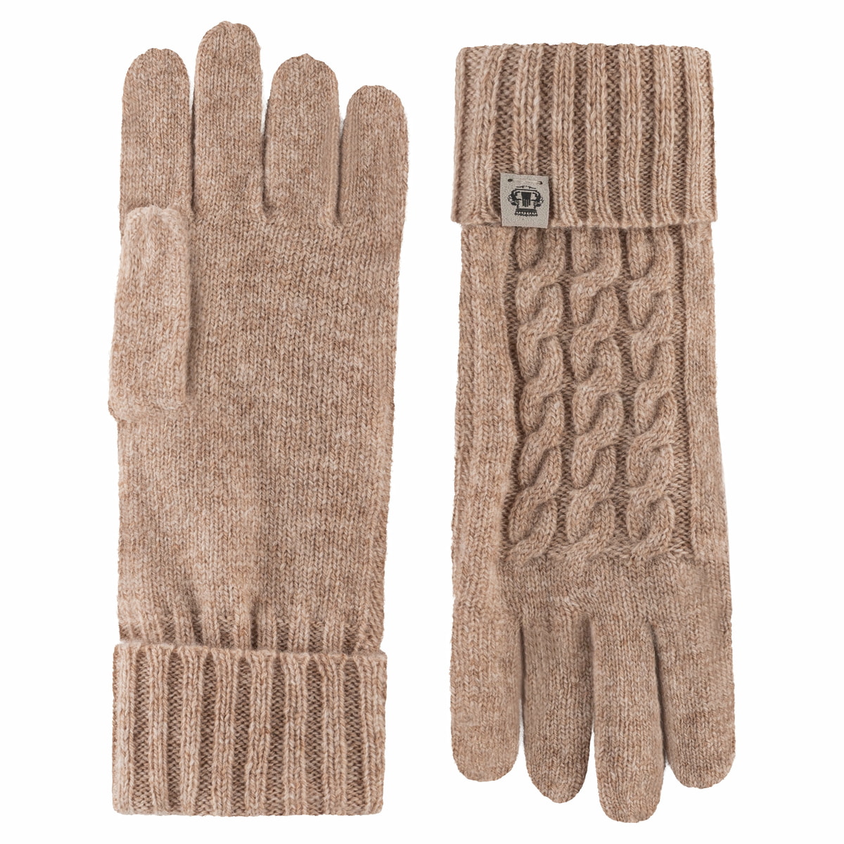 Cabled Charm Strickhandschuhe - cashmere