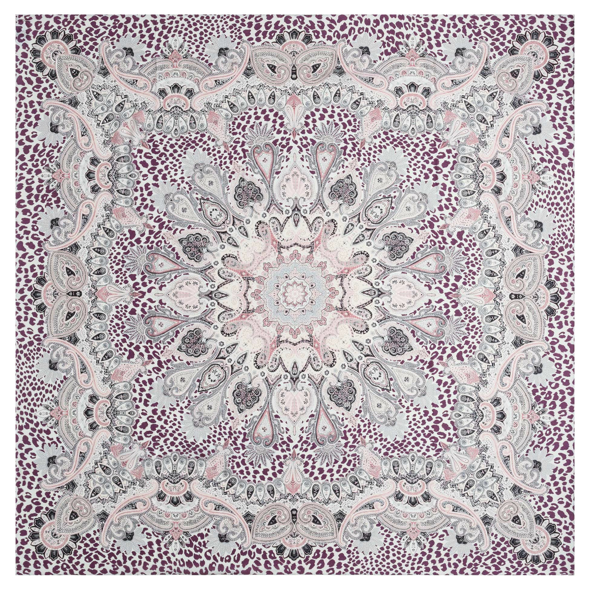 Animal Paisley 140x140  - multi wine