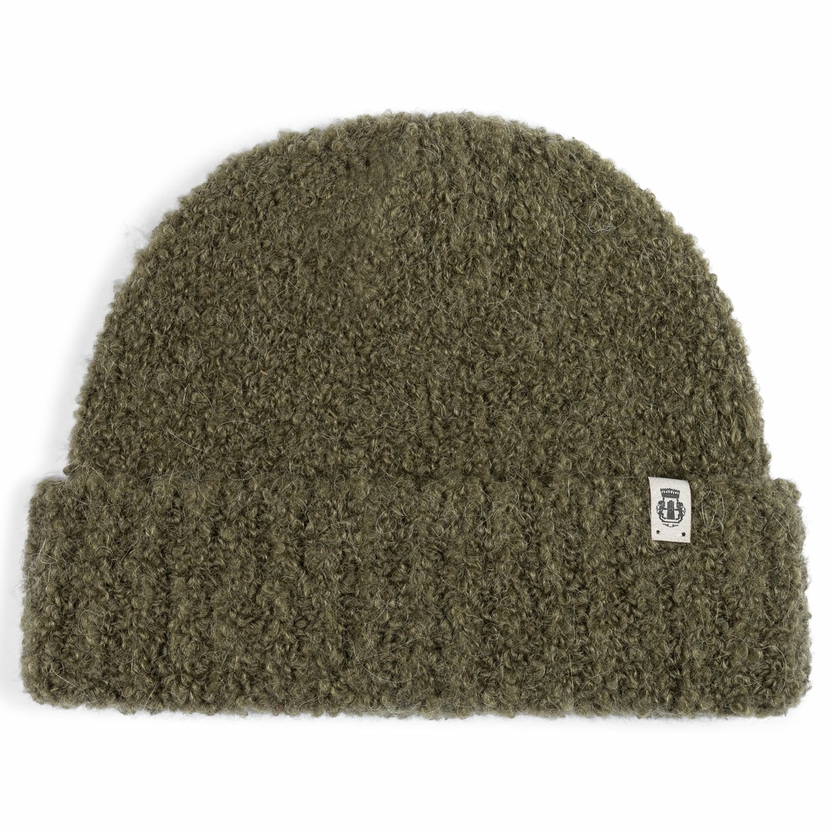 Classic Bouclé Umschlagmütze - moss