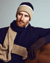 Two Side Knit Schal 35x180  - navy/beige