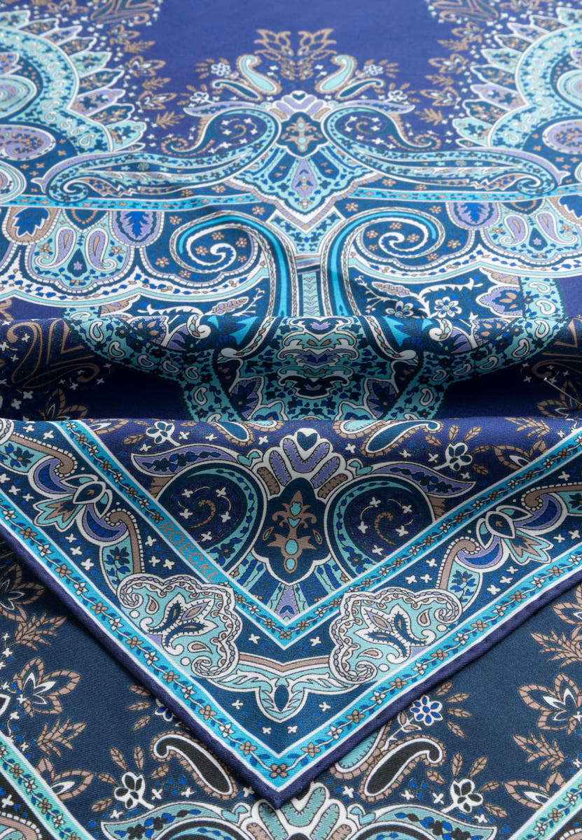 Paisley Reflection 90x90  - multi navy