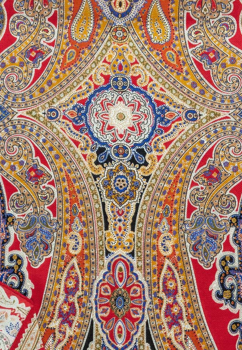 Harfen Paisley 70x170 - multi red