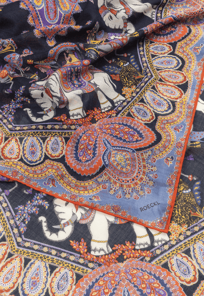 Elephant Parade Cashmere 140x140 - multi navy