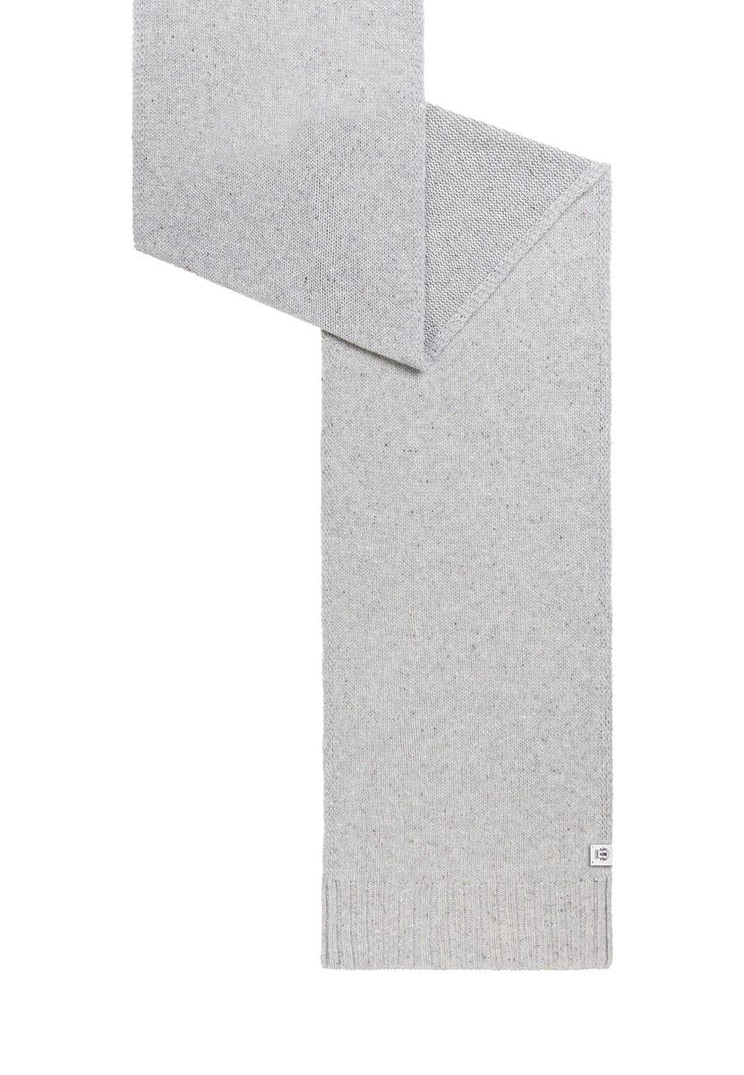 Merino Tweed Schal 35x180 - light grey