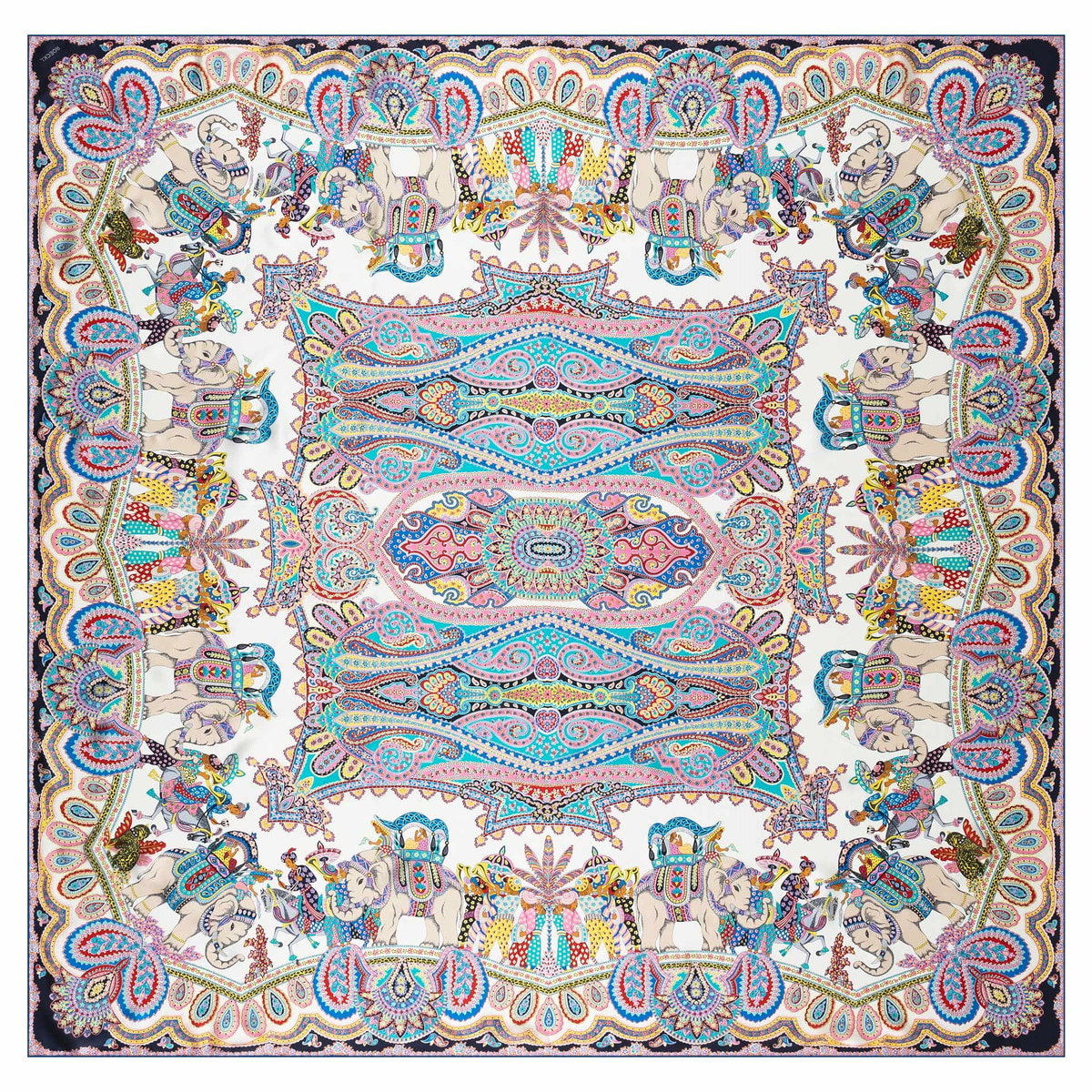 Elephant Parade Silk 140x140 - multi blue