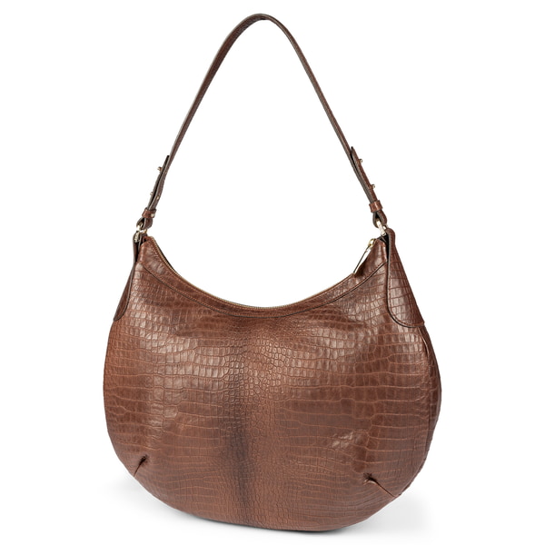 Liberty Schultertasche medium Croco - saddlebrown