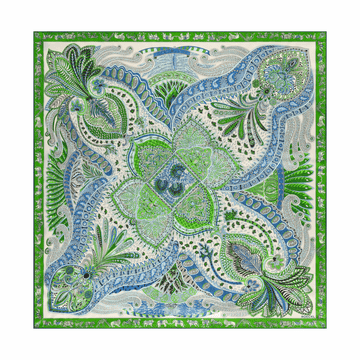 Vibrant Paisley 90x90  - multi green