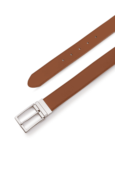 Luca reversible 3,5cm - cognac/navy