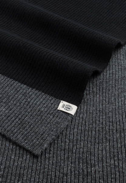 Two Side Knit Schal 35x180 - black/graphit
