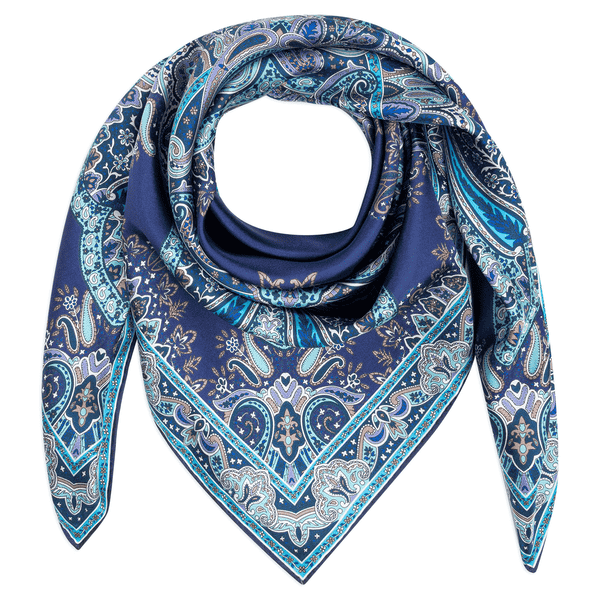 Paisley Reflection 90x90  - multi navy