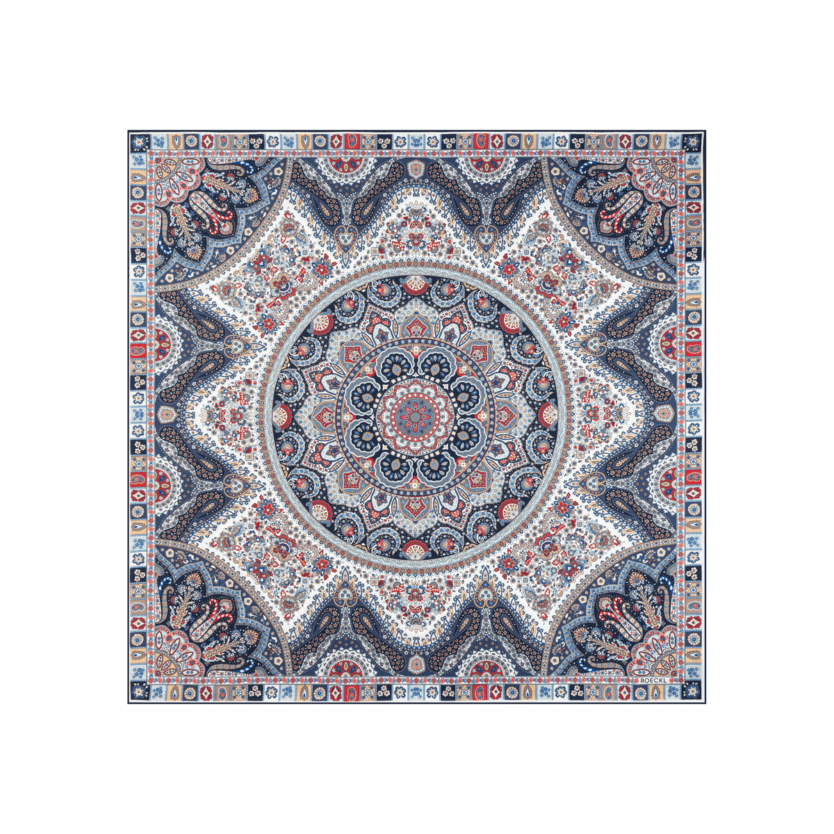 Small Circular Paisley 90x90 - multi blue