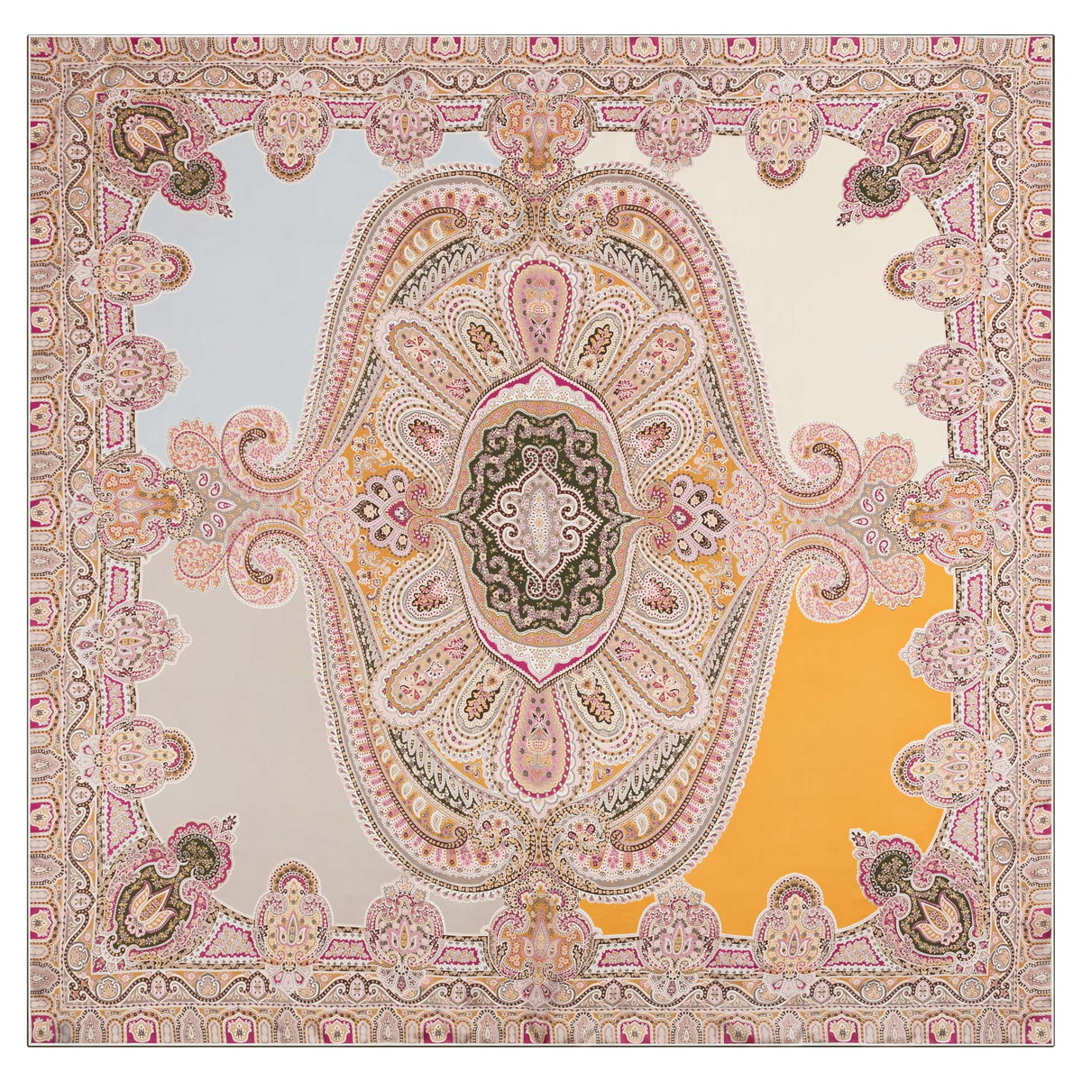 Colorblocking Ornament 140x140 - multi olive