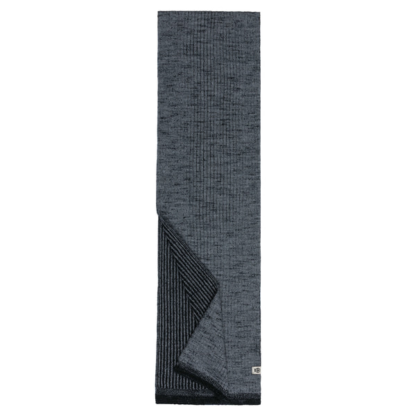 Two-Tone Merino Schal 25x180 - grey/black